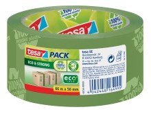 Tesa© - Nastro adesivo per imballaggio Tesapack© Eco & Strong, PP, 66 m x 50 mm, verde