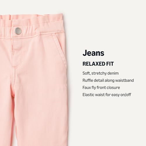 Amazon Essentials x Sofia Grainge Baby Girls' Straight Leg Jean with Ruffle, Light Pink, 24 Months - image 2