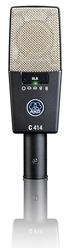 Image of AKG Pro Audio C414XLS Pair Studio Grade Professional Large Diaphragm, Dual Capsule, Multi-Pattern, Vocal & Instrument Condenser Microphone with Aluminum Carrying Case. XLR Connector. Gray with Gold.