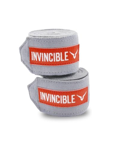 Image of INVINCIBLE Nylon Mexican Style Semi-Stretch Hand Wraps (Grey, 4.5 Meter)