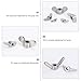 Ipetboom 24pcs Stainless Metal Flanged Nut Assortment Kit M4 M5 M6 M8 Butterfly Handle Nuts for Machine Hardware DIY Tools Industrial Fasteners