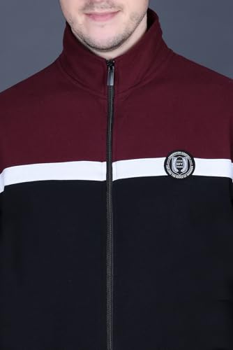 Image of GODFREY Zipper Track Suit For Man Winter Wear High Neck Cotton Tracksuit- Co ords For Men Regular Fit