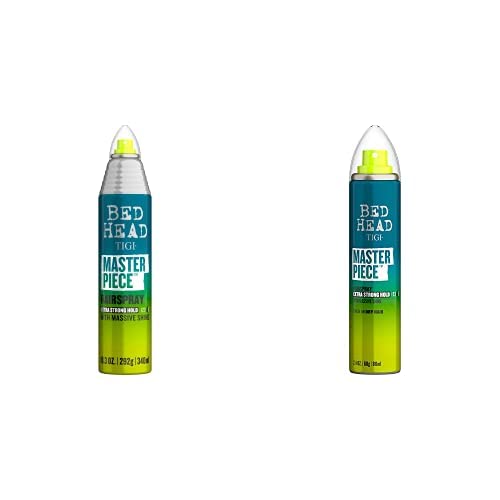 TIGI Bed Head Bundle: Masterpiece Extra Strong Hold Unisex Hairspray 10.3 oz + Shiny Travel Size Hairspray 2.4 oz