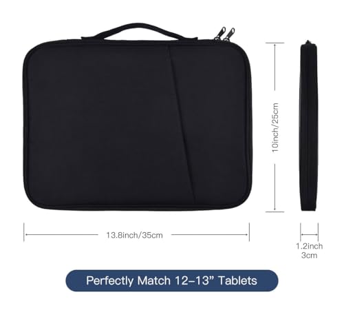 Image of Tablet Sleeve 11 Inch Waterproof Slim Tablet Pouch with Pocket & Zipper Compatible with Tablets or iPad Upto 11 Inch Shockproof, Lightweight Cover Bag Case, Black