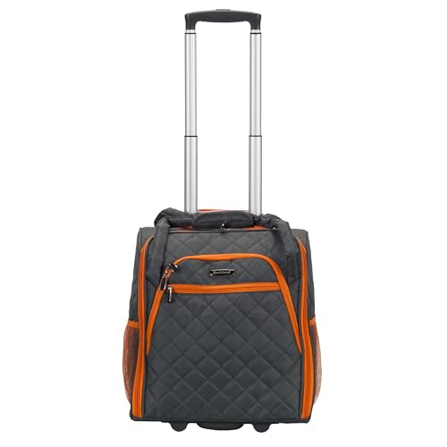 Rockland Melrose Upright Wheeled Underseater Carry-On Luggage, Charcoal by Rockland - Used condition - US$47.86