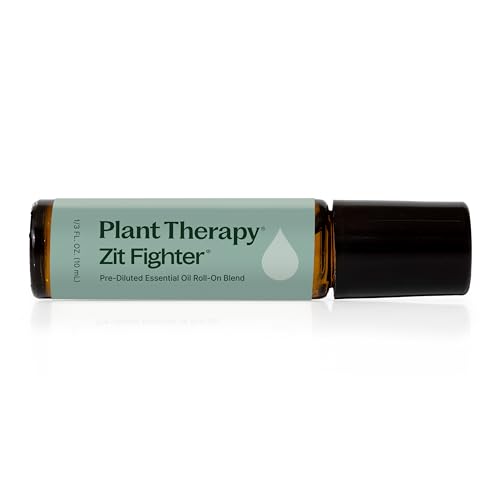 Plant Therapy Zit Fighter Essential Oil Blend Pre-Diluted Roll-On 10 mL (1/3 oz) 100% Pure,...