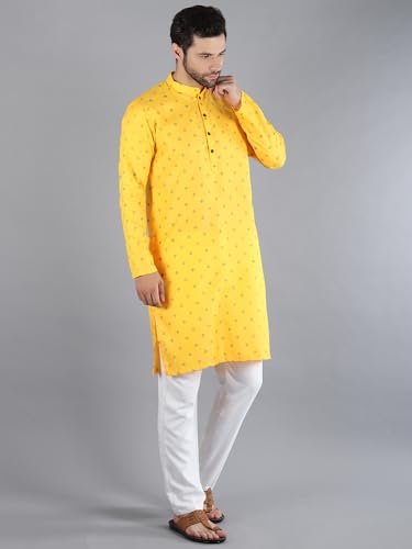 Image of Uri and MacKenzie Mens Cotton Woven Casual Kurta Pajama set