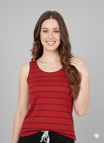 Image of DIAZ Women's Tank Top and Lower Set for Women | Stylish Cotton Co-Ord Set | Sleeveless Top & Jogger Lower for Women |Comfortable Stretchable Fabric 2-Piece Combo Set|women co ord set