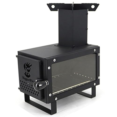 YVYKFZD Poêle à Bois d'extérieur, Poêle à Bois de Camping Portable, Cuisinière Bois Chauffage Multifonctionnel détachable, pour Le Camping d'hiver, la Chasse, la Cuisine, la pêche, Le Barbecue (Color