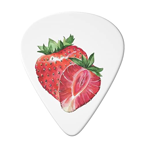 Strawberry Lot de 6 médiators pour guitare acoustique, guitare électrique, basse, ukulélé – fins, moyens et épais - Les Beatles, Paul McCartney, John Lennon, RIngo Starr, George Harrison Strawberry Lot de 6 médiators pour guitare acoustique, guitare électrique, basse, ukulélé - fins, moyens et épais – Image 4