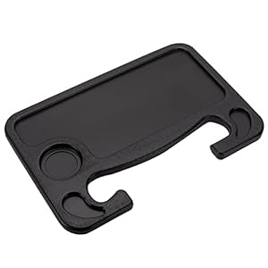 Ogetok Car Steering Wheel Tray Table, Hook On Auto Steering Wheel Desk Table for Laptop & Food, Double Sided Truck Travel Lap Tray Fits Most Vehicles for Eating, Working, Tablet, iPad, Notebook, Black