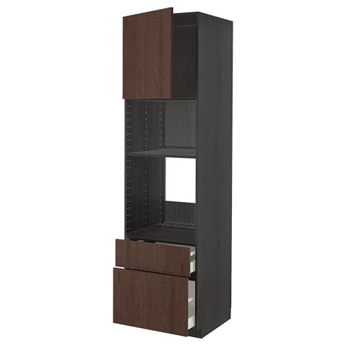 ProTuning HOMEMETOD/MAXIMERA Horno de cabina alta/micro w dr/2 drwrs, negro/marrón Sinarp, 60x60x220 cm