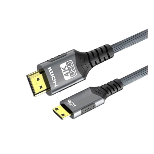 Cable mini HDMI a HDMI 4K a 60 Hz, cable trenzado de alta velocidad compatible con HDMI, adaptador bidireccional, convertidor for HDTV, tableta y cámara.(1m)