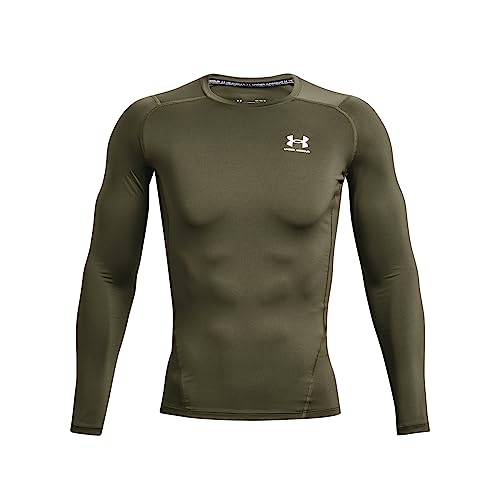 Under Armour Men's Armour HeatGear Compression Long-Sleeve T-Shirt , (390) Marine OD Green / / White, X-Large by Under Armour - Used condition - Image 4