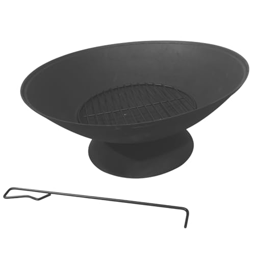 𝗟𝗔𝗥𝗚𝗘 𝟱𝟲𝗖𝗠 𝗢𝗨𝗧𝗗𝗢𝗢𝗥 𝗙𝗜𝗥𝗘 𝗣𝗜𝗧 𝗕𝗢𝗪𝗟 – Round Steel Patio Firepit, Garden Heater & Log Burner for 𝗪𝗢𝗢𝗗 𝗢𝗥 𝗖𝗛𝗔𝗥𝗖𝗢𝗔𝗟 – Ideal for Camping, BBQs & Outdoor Evenings