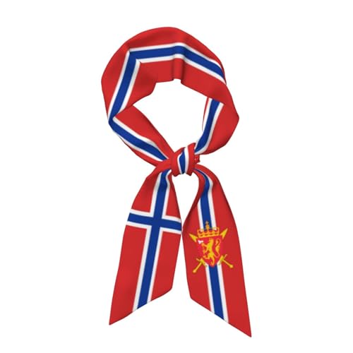 Norway Norwegian Flag Women's Fashion Neck Scarf Double Sided Silk Head Scarf Accessory Soft Lightweight Headband for Gift