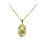 MIVEIVIA Iced Out Pendant American Football Necklace Anthletes Hip Hop Iced Out Chain Sports Pendant