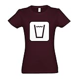 Kiwistar - T-Shirt tailliert - Damen - Burgund - Trinkwassersteller Piktogramme - mit Motiv Bedruckt - Funshirt Design - Sport - Freizeit - Damen - M