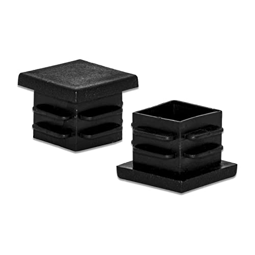 Image of Flyshop 19 x 19 mm, 0.75 inch x 0.75 inch Black Plastic Hole Plugs Square Tubing End Caps Tube Inserts Durable Furniture Glide for Chair Table Stool Leg 8 Pack
