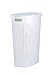 Superio Palm Luxe Narrow Laundry Hamper, 1.15 Bushel, White