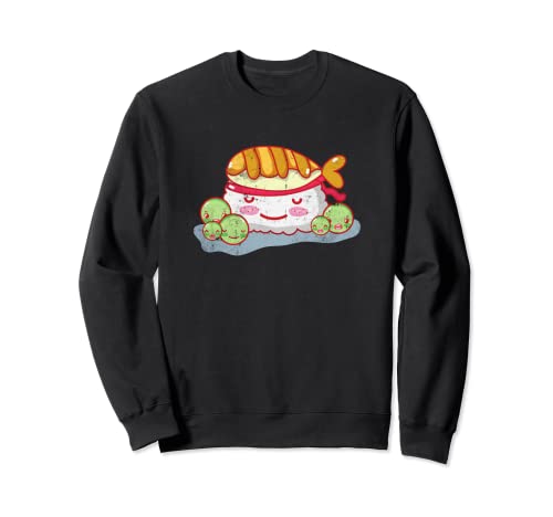 Kawaii Sushi Nigiri Ebi Sushi Rolls Cibo Giapponese Donne Uomini Felpa