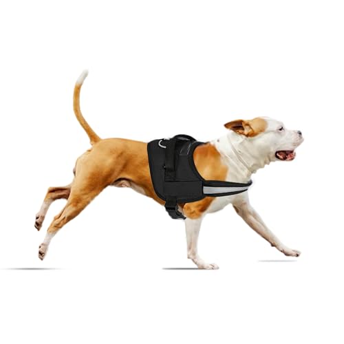 amazon-basics-Adjustable-Comfort-Harness-Reflective-Harness-No-Pull-Dog-Harness-for-Outdoor-Control-Medium-Black