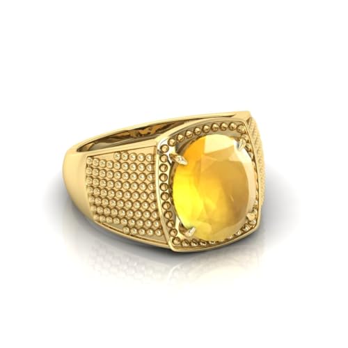 Bague en or saphir jaune naturel 13 carats pour l'élégance intemporelle des hommes et femmes