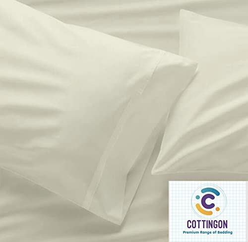 Image of Cottingon Rv King 72 X 80 4 Piece Bed Sheet Set for Campers, Luxury Soft Microfiber fits 6 to 10 Inches Deep RV Mattress, Ivory
