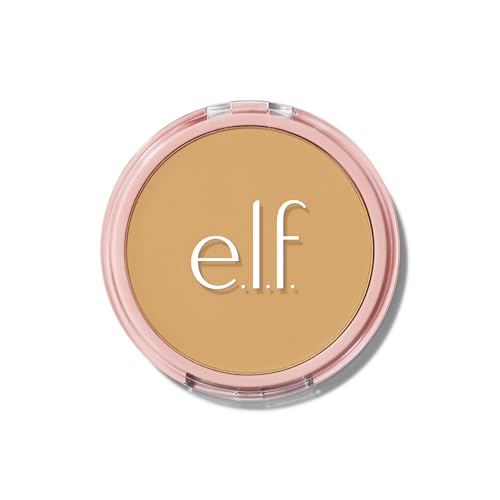 Image of e.l.f. Halo Glow Powder Filter, Pressed Finishing Powder, Buildable Coverage, Crease-Resistant, Blurs the Appearance of Pores, With Velour Puff and Mirror, Vegan & Cruelty-Free, Medium Neutral