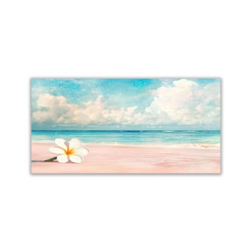 Toile paysage océan rose dans votre salle de bain pour créer une ambiance spa moderne