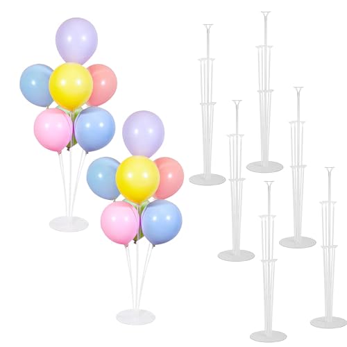 Ballonständer für Luftballons, 6 Sets Luftballon Ständer mit Stäben und Halterungen, Wiederverwendbare Luftballon Ständer Transparentes Ballon Stand Set für Geburtstag Partydeko Hochzeit