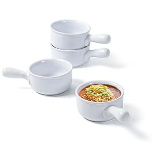 UNICASA Suppenschalen Keramik mit Henkel - 4 Stück
