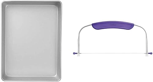 Wilton Performance Pans - Molde de aluminio para tartas de hoja media, 11 x 15 pulgadas, nivelador de pastel ajustable y de aluminio para nivelar y