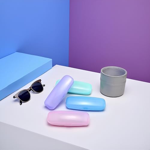 Image of 2 Pcs Clear Plastic Eye Glasses Cases,Hard Reading Glasses Boxes Portable Storage Case Lightweight Sunglasses Holder Protector Travel Eyeglasses Organizer (Random Color)