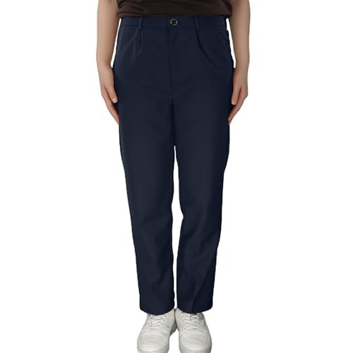 Boys Flat Front Dress Pants Kids Adjustable Waist Pull On Straight Leg School Uniform Twill Chino Pants 2-16 Years2