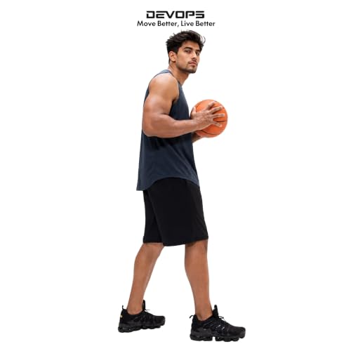 Image of DEVOPS Men's 2-Pack Loose-Fit 10 inch Workout Gym Shorts with Pockets