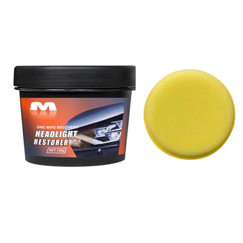 Tyxux 車用ヘッドライト復元キット,100g 車用ヘッドライト復元 スクラッチ除去剤 - コンパウンド クリア 自動車 セダン ガラス 曇りレンズ 黄ばみ テールライト - ナイトドライビング メカニック ドライバー向け