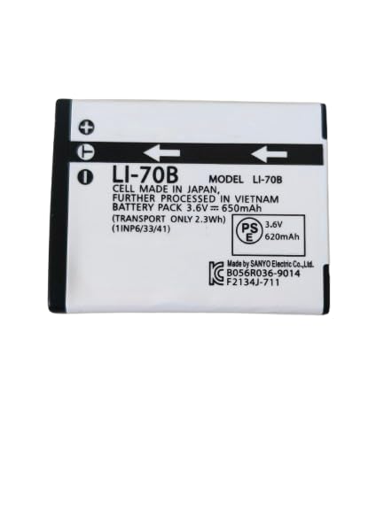 Rechargeable Camera Battery Compatible for Olympus Li-70 3.6 V 650mAh...