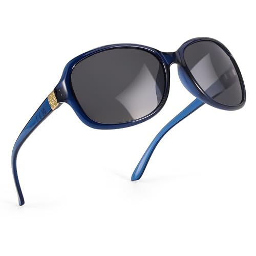 SIPHEW Women's Polarized Sunglasses - Wrap Around Stylish Square Frame w UV Protection Sun Glasses for Women