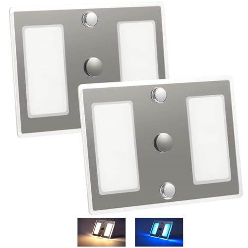 acegoo RV LED Ceiling Light 12V Acrylic Panel Light with Touch On/Off Dimming Switch for Camper Van Truck Trailer Cabin Interior Ceiling Under Cabinet Galley Lighting 2-Pack (Cool White, Small)