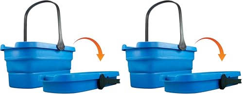 Image of Unger Professional 3-Gallon Collapsible Bucket, Portable Household Cleaning Supplies, Small Washing Buckets with Handles, Essential Water Container and Storage Organizer Tool (Pack of 2)