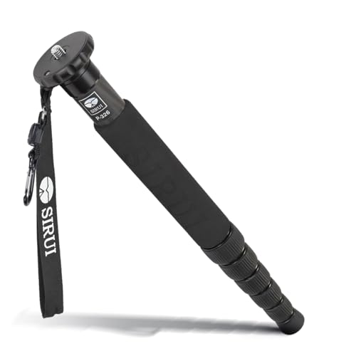 SIRUI Monopod for Camera P-326, Lightweight Carbon Fibre Monopod for Photography, 155cm Compact Travel Unipod for DSLR Camera, Portable Selfie Stick with Wrist Strap, Weight 0.45kg, Max Load 10kg