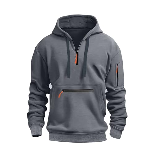 Men's Hoodie Long Sleeve Winter Casual Big and Tall Workout Tactical with Pockets Fall Clothes Work Outdoor Pullover