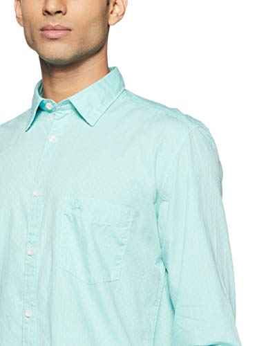Image of Parx Men's Pure Cotton Dobby Pattern Slim Fit Semi Cutaway Collar Full Sleeve Casual Shirt