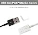 Boxonly 5Pcs Black PE USB 2.0 Port Anti-Dust Stopper Cap Cover for USB Male, Charging Cable, Data Cable
