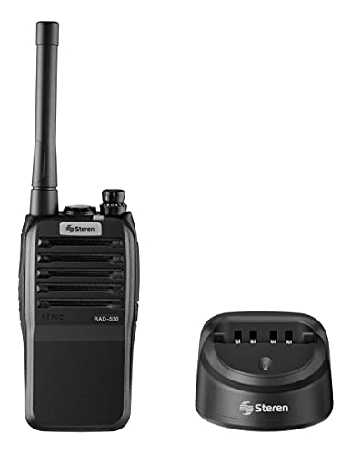 Bocinas, Wireless STEREN RAD-530 Radio intercomunicador Profesional, hasta 7 km de Alcance, 5 Watts de Potencia, Banda UHF, 16 Canales preconfigurados, minilinterna