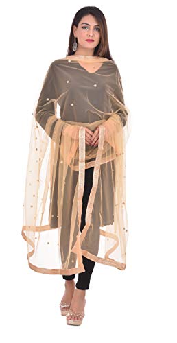 Image of YOUTHQUAKE Women's Embroidered Net Dupatta