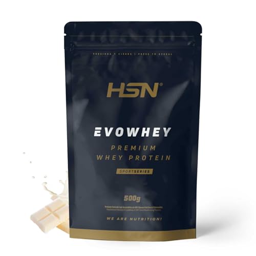 HSN Evowhey Protein | Chocolate Blanco 500g = 17 Tomas por Envase Concentrado de Proteína de Suero | 100% Whey Protein Concentrate (WPC) | No GMO, Vegetariano, Sin Gluten ni Soja
