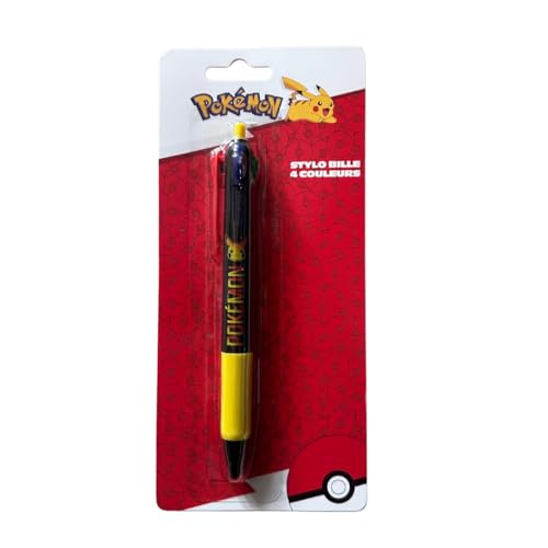 My sweety pop | Stylo Pokemon 4 Couleurs pour Enfant | Fournitures Scolaires Originales | Idée Cadeau Anniversaire Garçon et Fille | Écriture Fluide Bleu Noir Rouge Vert