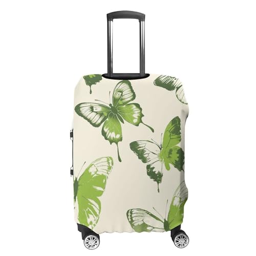 Lime Green Butterfly Luggage Cover Washable Elastic Suitcase Cover, Anti Scratch Personalized Suitcase Protectors, Fashion Baggage Covers For Travel4